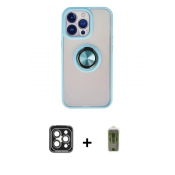 MARSİLYAN™- iPhone 15 Pro Max Kılıf Yörünge Çizgi - Siyah Joko Magic 5D Hayalet Cam + PVD Metal Kamera Lens - GI