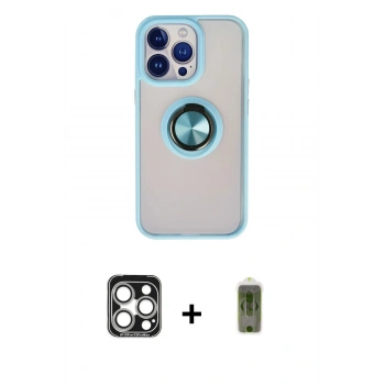 MARSİLYAN™- iPhone 15 Pro Max Kılıf Yörünge Çizgi - Siyah Joko Magic 5D Hayalet Cam + PVD Metal Kamera Lens - GS