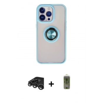 MARSİLYAN™- iPhone 15 Pro Max Kılıf Yörünge Çizgi - Siyah Joko Magic 5D Hayalet Cam + Raze Metal Kamera Lens - TMGI
