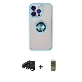 MARSİLYAN™- iPhone 15 Pro Max Kılıf Yörünge Çizgi - Siyah Joko Magic 5D Hayalet Cam + Raze Metal Kamera Lens - SH