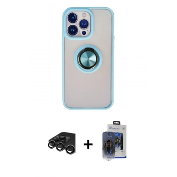 MARSİLYAN™- iPhone 15 Pro Max Kılıf Yörünge Çizgi - Siyah Vanessa Magic Cam + Raze Metal Kamera Lens - TMGI