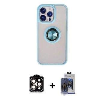 MARSİLYAN™- iPhone 15 Pro Max Kılıf Yörünge Çizgi - Siyah Vanessa Magic Cam + PVD Metal Kamera Lens - TU