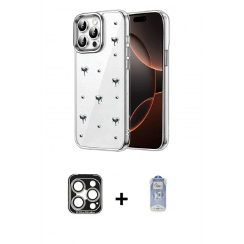 MARSİLYAN™- iPhone 15 Pro Max Kılıf Yörünge Form - Siyah Joko Magic 5D Cam + PVD Metal Kamera Lens - GS