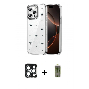 MARSİLYAN™- iPhone 15 Pro Max Kılıf Yörünge Form - Siyah Joko Magic 5D Hayalet Cam + PVD Metal Kamera Lens - LT