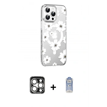 MARSİLYAN™- iPhone 15 Pro Max Kılıf Yörünge Işık Prime - Siyah Joko Magic 5D Cam + PVD Metal Kamera Lens - GS