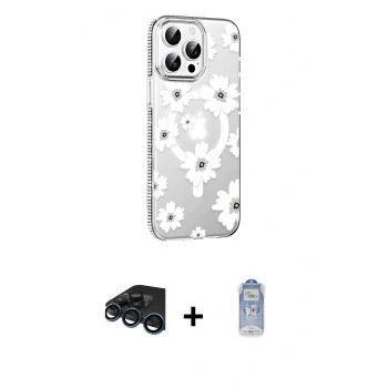 MARSİLYAN™- iPhone 15 Pro Max Kılıf Yörünge Işık Prime - Siyah Joko Magic 5D Cam + Raze Metal Kamera Lens - LT