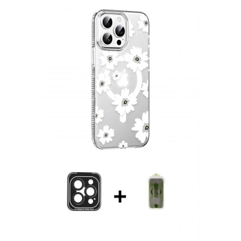 MARSİLYAN™- iPhone 15 Pro Max Kılıf Yörünge Işık Prime - Siyah Joko Magic 5D Hayalet Cam + PVD Metal Kamera Lens - SH
