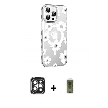 MARSİLYAN™- iPhone 15 Pro Max Kılıf Yörünge Işık Prime - Siyah Joko Magic 5D Hayalet Cam + PVD Metal Kamera Lens - GI