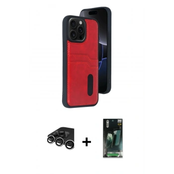 MARSİLYAN™- iPhone 15 Pro Max Kılıf Yörünge Işık Serisi - Şeffaf 360 Full Body Arka Koruyucu + Raze Metal Kamera Lens - GS