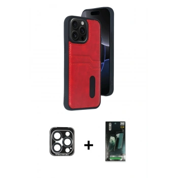 MARSİLYAN™- iPhone 15 Pro Max Kılıf Yörünge Işık Serisi - Şeffaf 360 Full Body Arka Koruyucu + PVD Metal Kamera Lens - LT