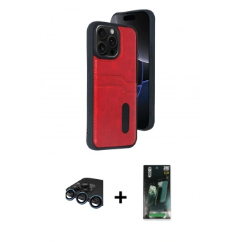 MARSİLYAN™- iPhone 15 Pro Max Kılıf Yörünge Işık Serisi - Şeffaf 360 Full Body Arka Koruyucu + Raze Metal Kamera Lens - LT