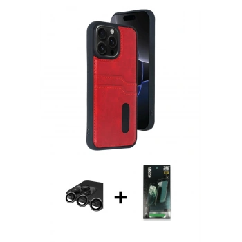 MARSİLYAN™- iPhone 15 Pro Max Kılıf Yörünge Işık Serisi - Şeffaf 360 Full Body Arka Koruyucu + Raze Metal Kamera Lens - TMGI
