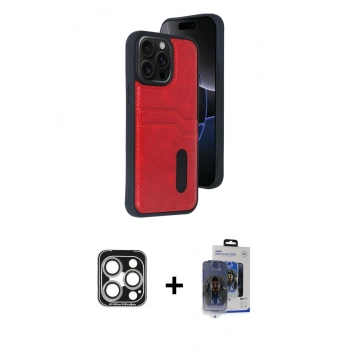 MARSİLYAN™- iPhone 15 Pro Max Kılıf Yörünge Işık Serisi - Siyah Vanessa Magic Cam + PVD Metal Kamera Lens - GS