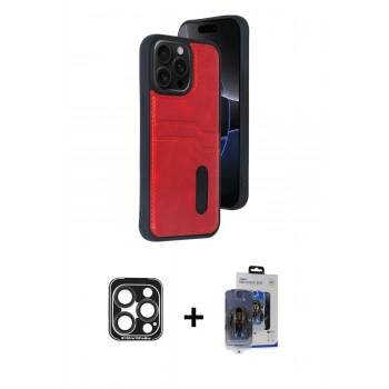 MARSİLYAN™- iPhone 15 Pro Max Kılıf Yörünge Işık Serisi - Siyah Vanessa Magic Cam + PVD Metal Kamera Lens - LT