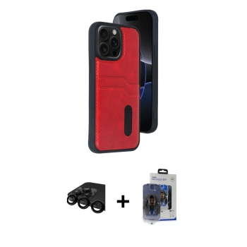 MARSİLYAN™- iPhone 15 Pro Max Kılıf Yörünge Işık Serisi - Siyah Vanessa Magic Cam + Raze Metal Kamera Lens - SH