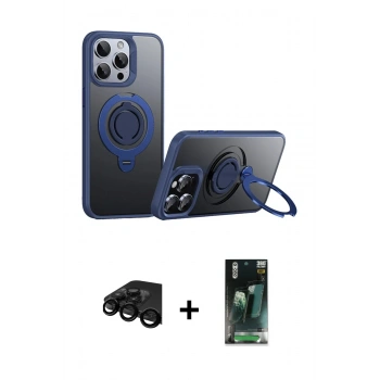MARSİLYAN™- iPhone 15 Pro Max Kılıf Zirve Çizgi Prime - Şeffaf 360 Full Body Arka Koruyucu + Raze Metal Kamera Lens - SH