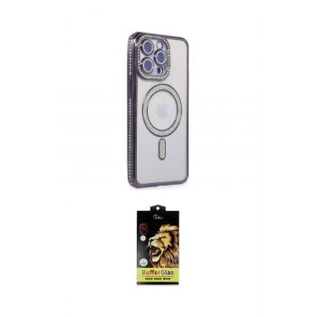 MARSİLYAN™- iPhone 15 Pro Max Kılıf Zirve Doku Prime - Siyah Buffer Cam Ekran Koruyucu