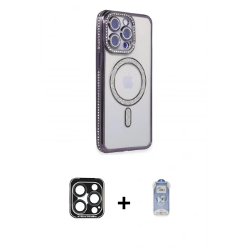 MARSİLYAN™- iPhone 15 Pro Max Kılıf Zirve Doku Prime - Siyah Joko Magic 5D Cam + PVD Metal Kamera Lens - LT
