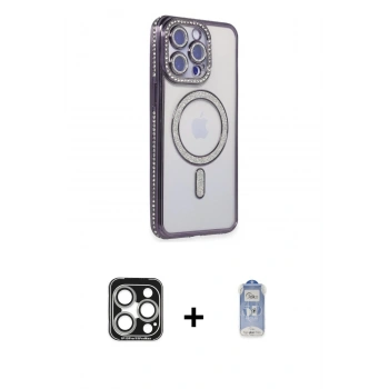 MARSİLYAN™- iPhone 15 Pro Max Kılıf Zirve Doku Prime - Siyah Joko Magic 5D Cam + PVD Metal Kamera Lens - GS