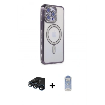 MARSİLYAN™- iPhone 15 Pro Max Kılıf Zirve Doku Prime - Siyah Joko Magic 5D Cam + Raze Metal Kamera Lens - LT