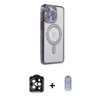 MARSİLYAN™- iPhone 15 Pro Max Kılıf Zirve Doku Prime - Siyah Joko Magic 5D Cam + PVD Metal Kamera Lens - TU