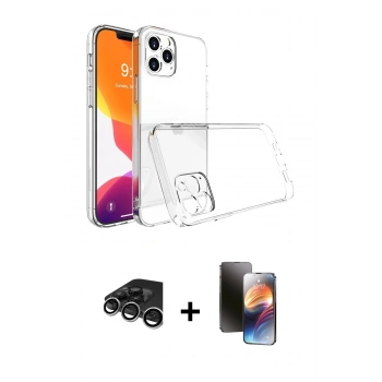 MARSİLYAN™- iPhone 15 Pro Max Kılıf Zirve Doku - Siyah 3D Antistatik Mat Seramik Nano Ekran Koruyucu + Raze Metal Kamera Lens - GS