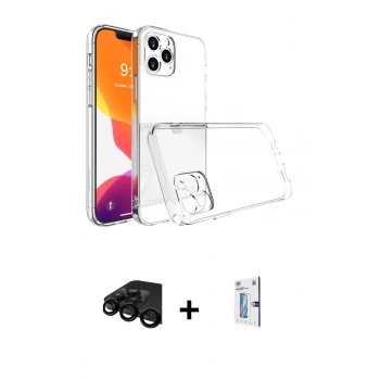 MARSİLYAN™- iPhone 15 Pro Max Kılıf Zirve Doku - Siyah Bilvis 0.18mm Plus Cam Ekran Koruyucu + Raze Metal Kamera Lens - SH