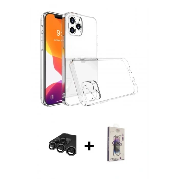 MARSİLYAN™- iPhone 15 Pro Max Kılıf Zirve Doku - Siyah Bilvis 3D Cam Ekran Koruyucu + Raze Metal Kamera Lens - TMGI