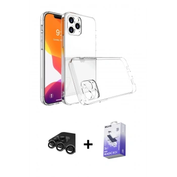 MARSİLYAN™- iPhone 15 Pro Max Kılıf Zirve Doku - Siyah Bilvis 5in1 5D Magic Hayalet Cam Ekran Koruyucu + Raze Metal Kamera Lens - TMGI