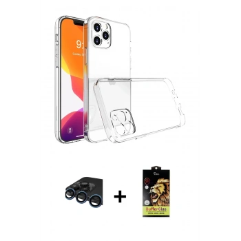 MARSİLYAN™- iPhone 15 Pro Max Kılıf Zirve Doku - Siyah Buffer Cam Ekran Koruyucu + Raze Metal Kamera Lens - LT