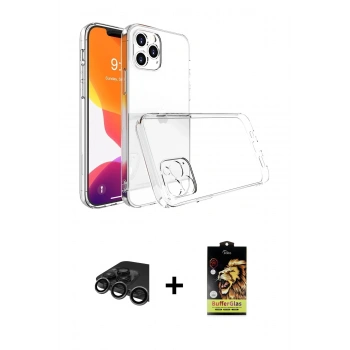 MARSİLYAN™- iPhone 15 Pro Max Kılıf Zirve Doku - Siyah Buffer Cam Ekran Koruyucu + Raze Metal Kamera Lens - TMGI