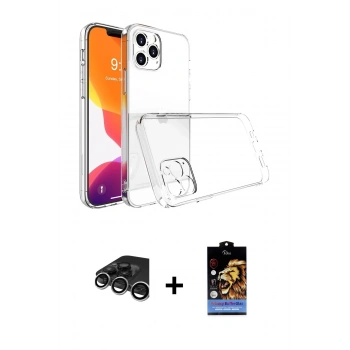 MARSİLYAN™- iPhone 15 Pro Max Kılıf Zirve Doku - Siyah Buffer Hayalet Cam Ekran Koruyucu + Raze Metal Kamera Lens - GS