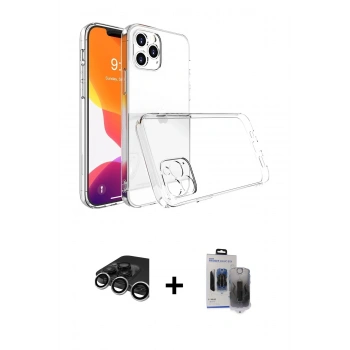 MARSİLYAN™- iPhone 15 Pro Max Kılıf Zirve Doku - Siyah Vanessa Magic Hayalet Cam + Raze Metal Kamera Lens - GS