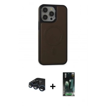 MARSİLYAN™- iPhone 15 Pro Max Kılıf Zirve Işık Serisi - Şeffaf 360 Full Body Arka Koruyucu + Raze Metal Kamera Lens - LT