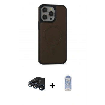 MARSİLYAN™- iPhone 15 Pro Max Kılıf Zirve Işık Serisi - Siyah Joko Magic 5D Cam + Raze Metal Kamera Lens - LT