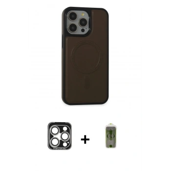 MARSİLYAN™- iPhone 15 Pro Max Kılıf Zirve Işık Serisi - Siyah Joko Magic 5D Hayalet Cam + PVD Metal Kamera Lens - GS