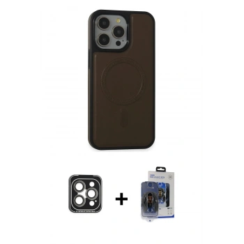 MARSİLYAN™- iPhone 15 Pro Max Kılıf Zirve Işık Serisi - Siyah Vanessa Magic Cam + PVD Metal Kamera Lens - GI