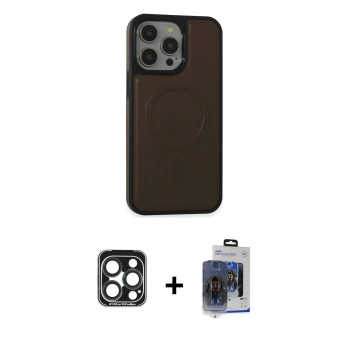 MARSİLYAN™- iPhone 15 Pro Max Kılıf Zirve Işık Serisi - Siyah Vanessa Magic Cam + PVD Metal Kamera Lens - LT