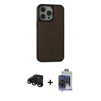 MARSİLYAN™- iPhone 15 Pro Max Kılıf Zirve Işık Serisi - Siyah Vanessa Magic Cam + Raze Metal Kamera Lens - SH