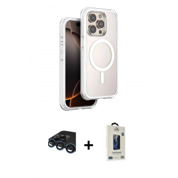 MARSİLYAN™- iPhone 15 Pro Max Kılıf Zirve Klasik Prime - Siyah Bilvis Hayalet Cam Ekran Koruyucu + Raze Metal Kamera Lens - LT