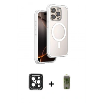 MARSİLYAN™- iPhone 15 Pro Max Kılıf Zirve Klasik Prime - Siyah Joko Magic 5D Hayalet Cam + PVD Metal Kamera Lens - SH