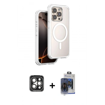 MARSİLYAN™- iPhone 15 Pro Max Kılıf Zirve Klasik Prime - Siyah Vanessa Magic Cam + PVD Metal Kamera Lens - GI