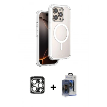 MARSİLYAN™- iPhone 15 Pro Max Kılıf Zirve Klasik Prime - Siyah Vanessa Magic Cam + PVD Metal Kamera Lens - GS