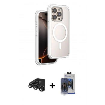 MARSİLYAN™- iPhone 15 Pro Max Kılıf Zirve Klasik Prime - Siyah Vanessa Magic Cam + Raze Metal Kamera Lens - TMGI