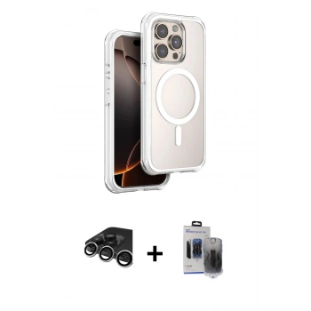 MARSİLYAN™- iPhone 15 Pro Max Kılıf Zirve Klasik Prime - Siyah Vanessa Magic Hayalet Cam + Raze Metal Kamera Lens - GS