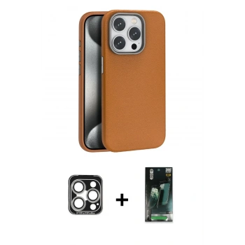 MARSİLYAN™- iPhone 15 Pro Max Kılıf Zirve Modern Prime - Şeffaf 360 Full Body Arka Koruyucu + PVD Metal Kamera Lens - GS
