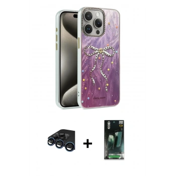 MARSİLYAN™- iPhone 15 Pro Max Kılıf Zirve Modern Prime - Şeffaf 360 Full Body Arka Koruyucu + Raze Metal Kamera Lens - LT