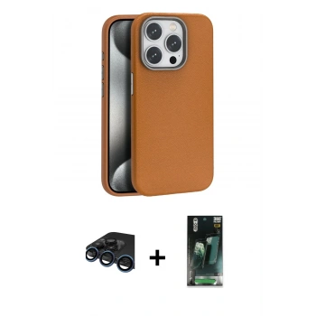 MARSİLYAN™- iPhone 15 Pro Max Kılıf Zirve Modern Prime - Siyah 360 Mat Full Body Arka Koruyucu + Raze Metal Kamera Lens - LT