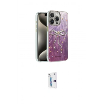 MARSİLYAN™- iPhone 15 Pro Max Kılıf Zirve Modern Prime - Siyah Bilvis 0.18mm Plus Cam Ekran Koruyucu