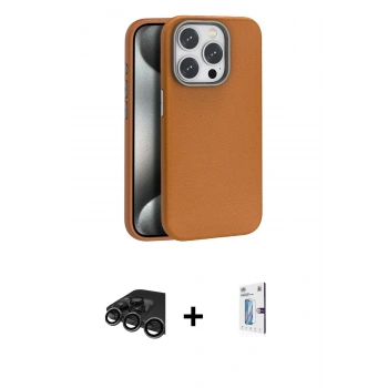 MARSİLYAN™- iPhone 15 Pro Max Kılıf Zirve Modern Prime - Siyah Bilvis 0.18mm Plus Cam Ekran Koruyucu + Raze Metal Kamera Lens - TMGI